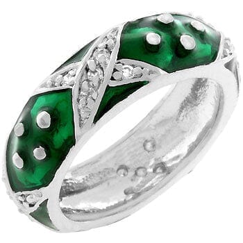 Marbled Forest Green Enamel Ring Rings Das Juwel 