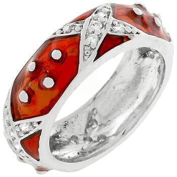Marbled Ruby Red Enamel Ring Rings Das Juwel 
