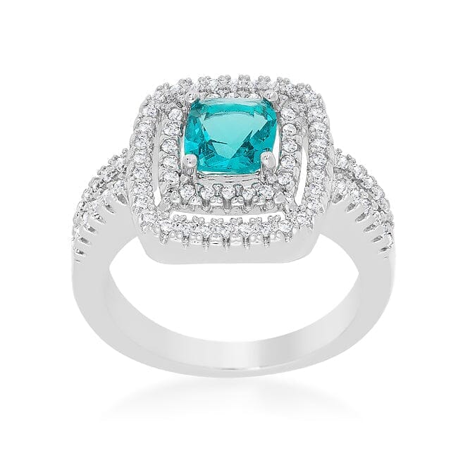 Micro-Pave Aqua Vintage Ring Rings Das Juwel 