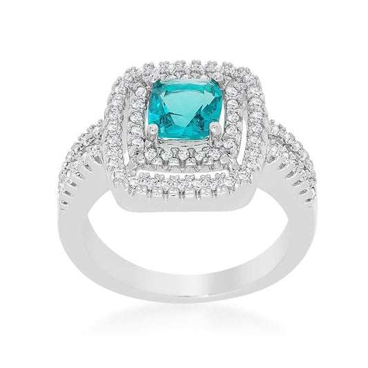 Micro-Pave Aqua Vintage Ring  