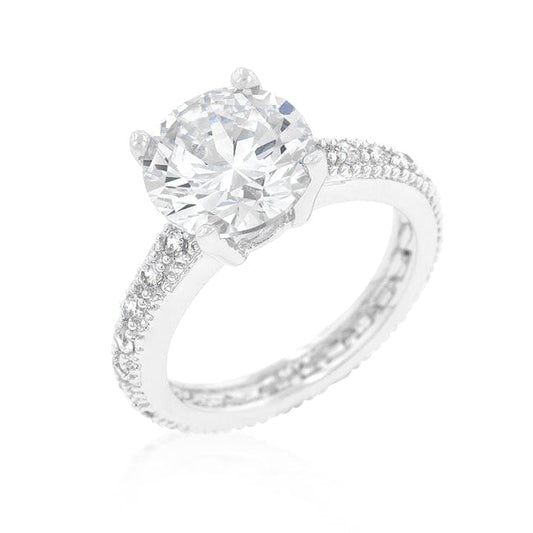 Micro-pave Cubic Zirconia Engagement Ring Rings Das Juwel 