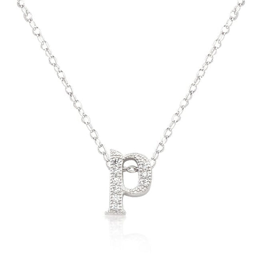 Micro-Pave Initial P Pendant  