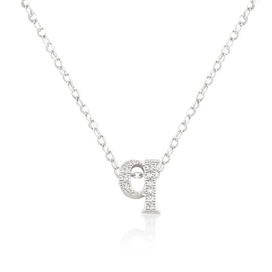 Micro-Pave Initial Q Pendant  
