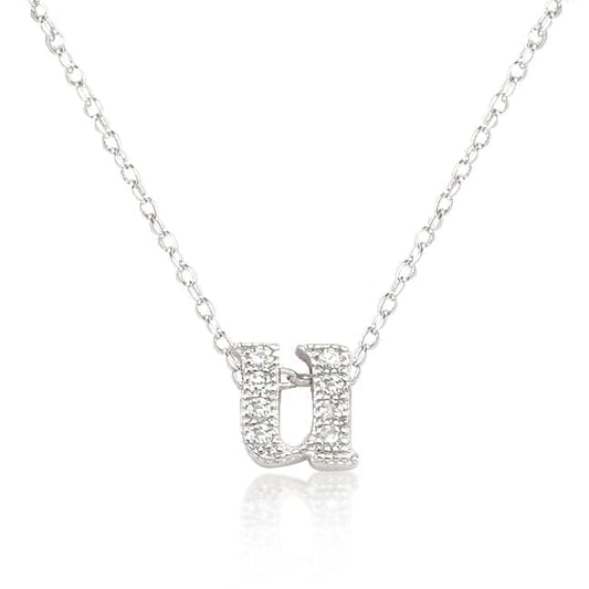Micro-Pave Initial U Pendant  