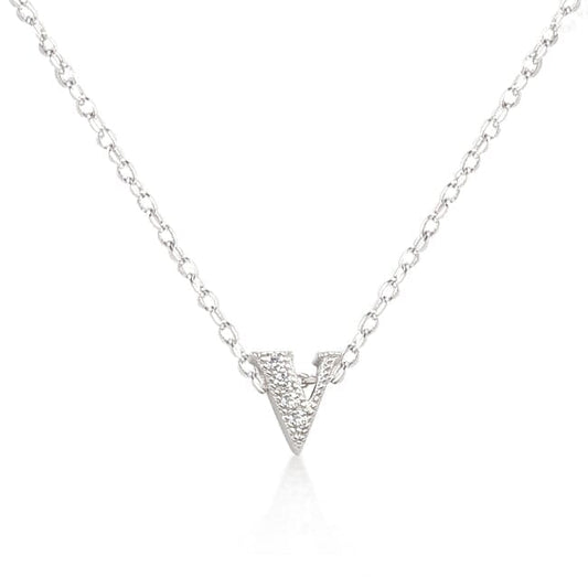 Micro-Pave Initial V Pendant  