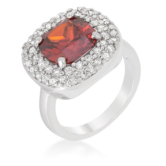 Micropave Red Bridal Cocktail Ring Rings  