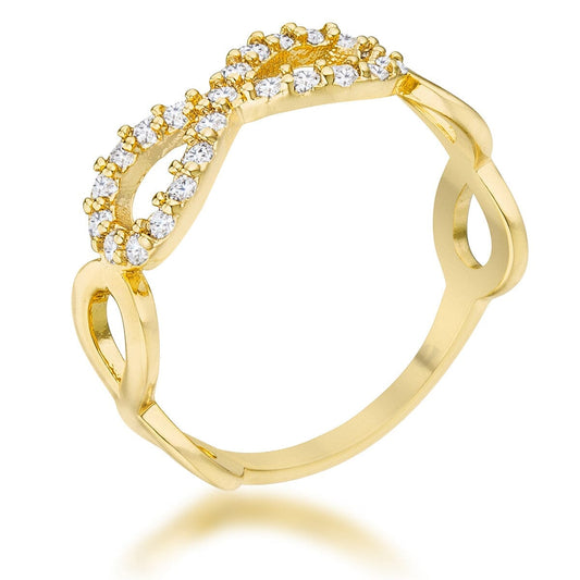 Mina 0.35ct Cubic Zirconia 14k Gold Infinity Ring  