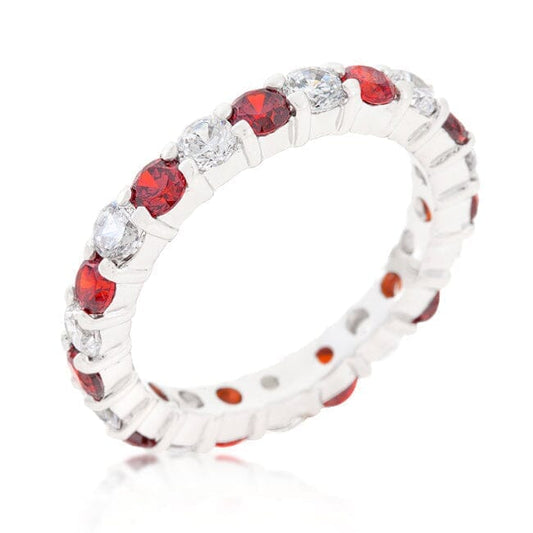 Mini Jessica Band with Garnet Cubic Zirconia  