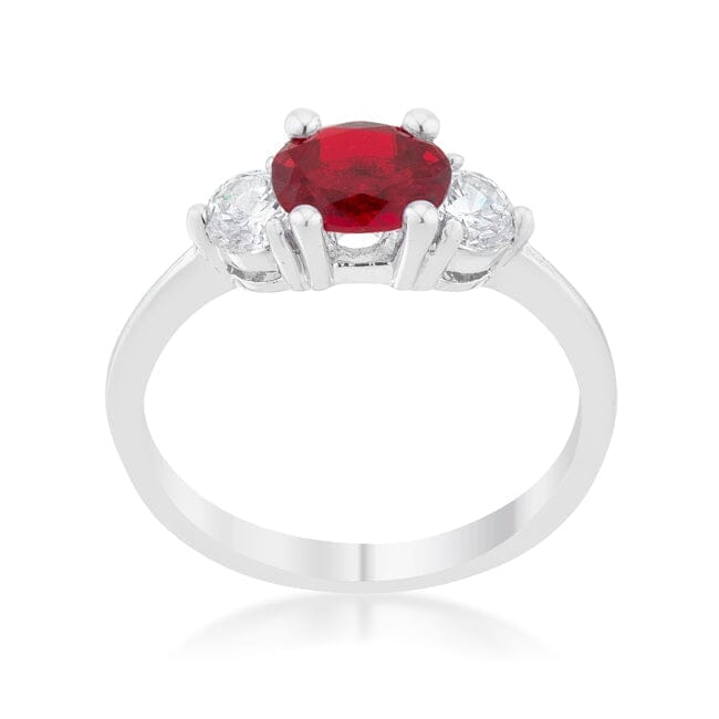 Miranna 1.2ct Garnet Cubic Zirconia Rhodium Classic Oval Ring  