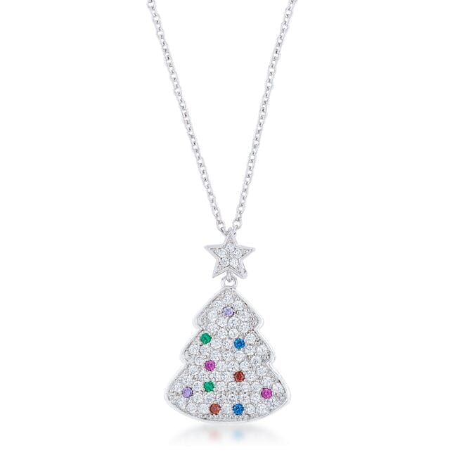 Multicolor Christmas Tree Drop Necklace Pendants Das Juwel 