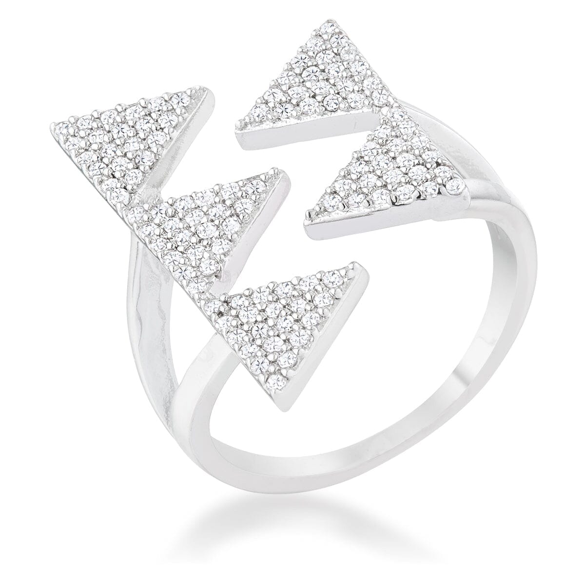 Nori 0.63ct Cubic Zirconia Rhodium Geometric Contemporary Ring  