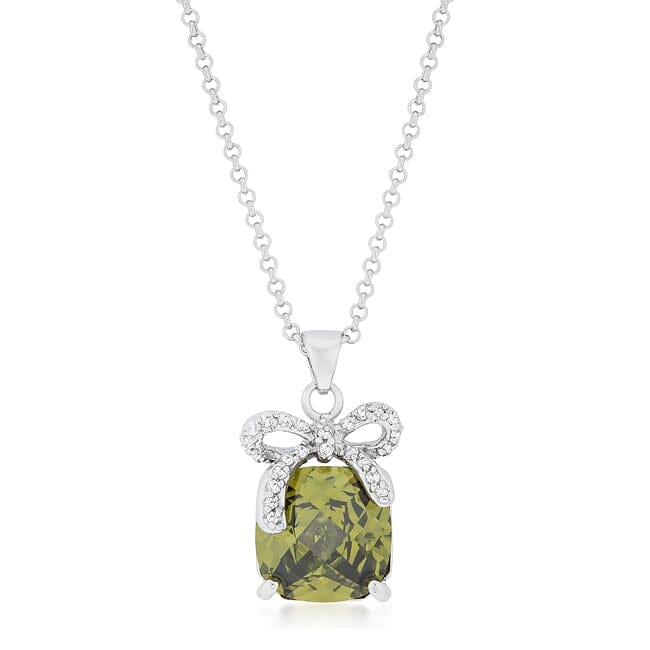 Olivine Pendant with Bow Pendants Das Juwel 