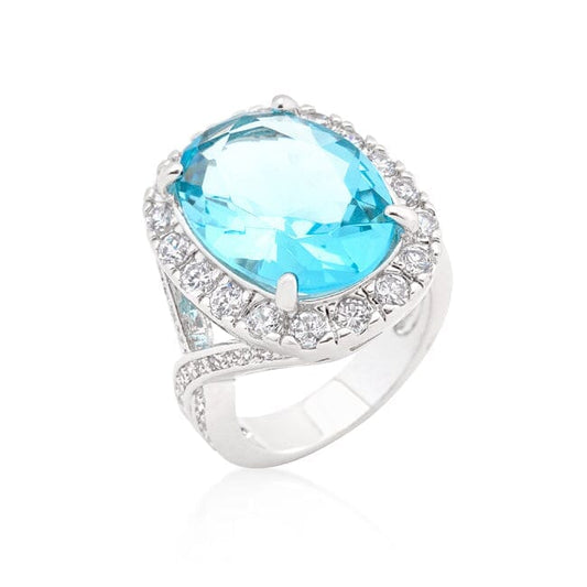 Oval Blue Topaz Cocktail Ring  