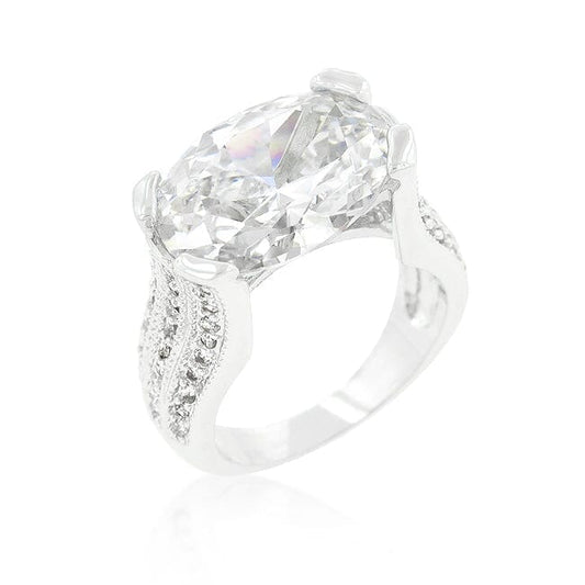 Oval Triplet Cubic Zirconia Ring  