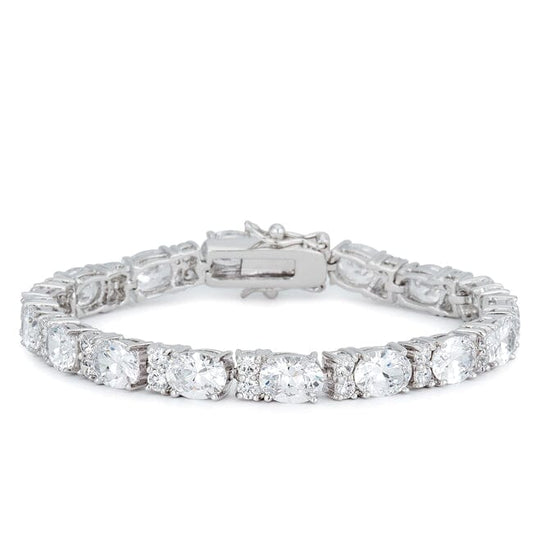 Oversized Oval Cubic Zirconia Tennis Bracelet  