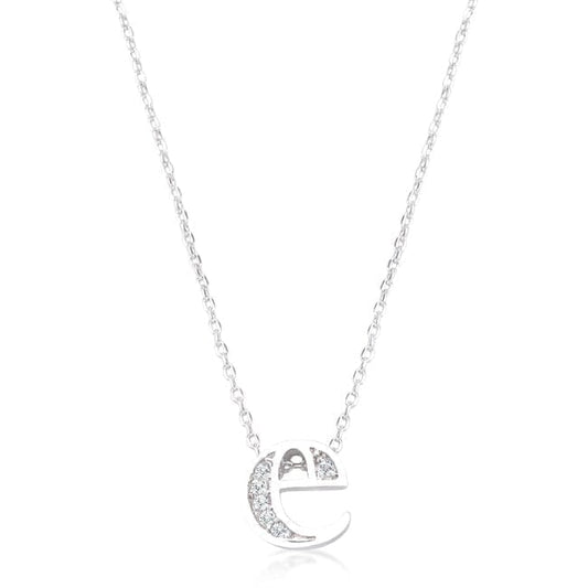 Pave Initial E Pendant  