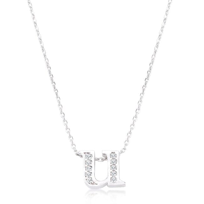 Pave Initial U Pendant  