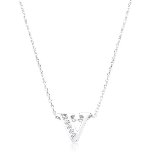 Pave Initial V Pendant  