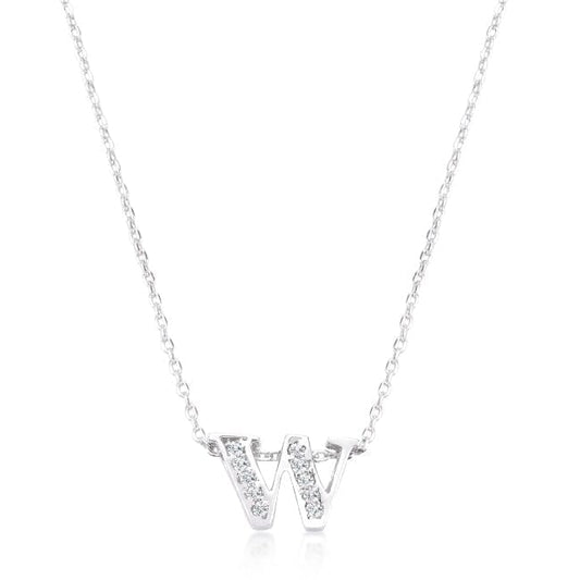Pave Initial W Pendant  