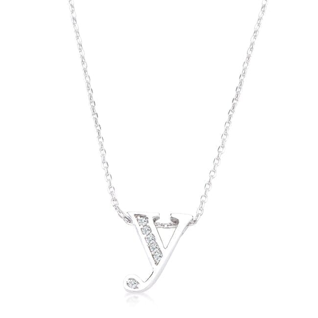 Pave Initial Y Pendant  