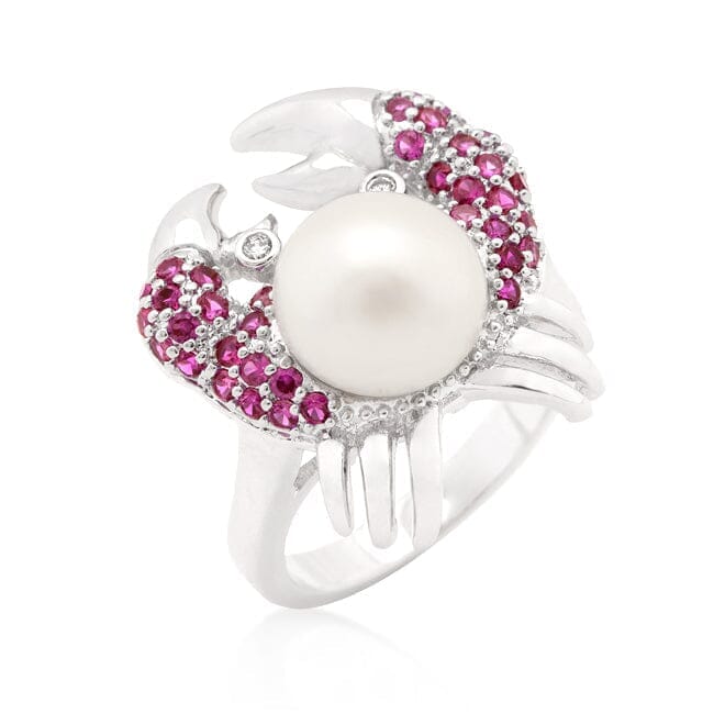 Pearl Crab Cubic Zirconia Ring Rings Das Juwel 