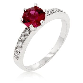 Petite Garnet Red Engagement Ring Rings  