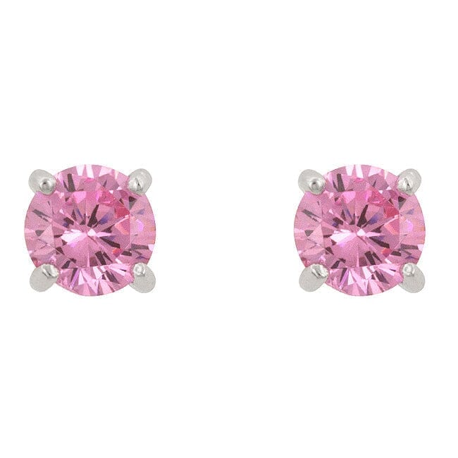 Pink Cubic Zirconia Stud Earrings Earrings Das Juwel 