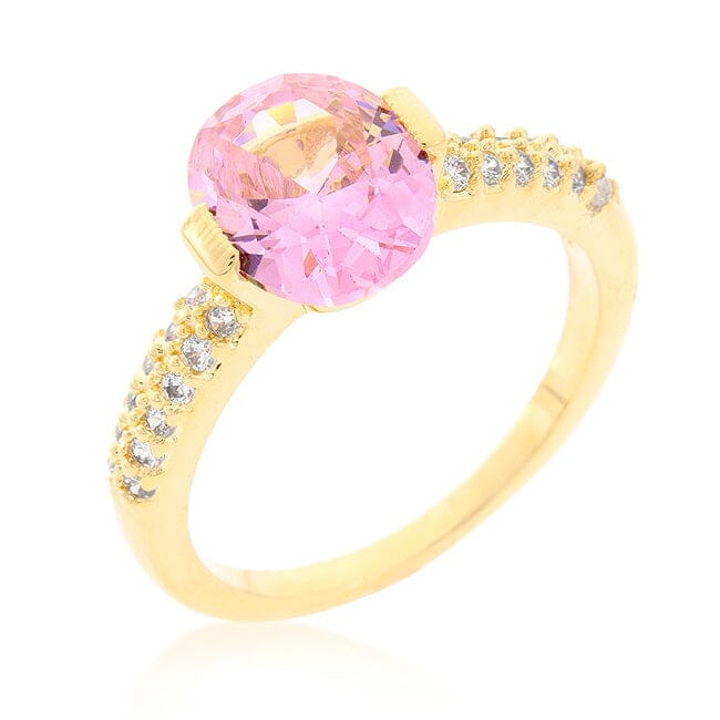 Pink Oval Cubic Zirconia Engagement Ring Rings Das Juwel 