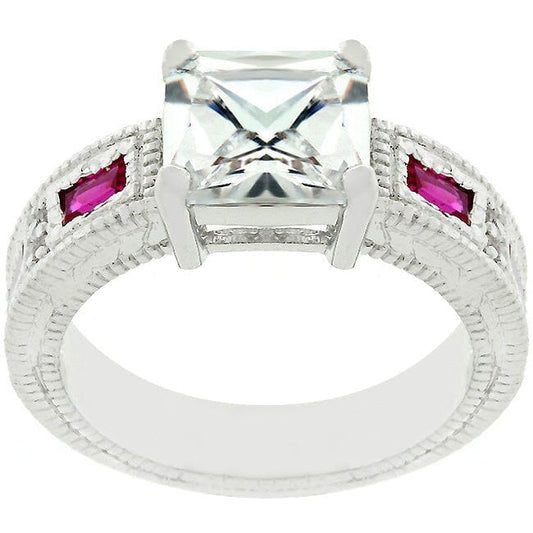 Prima Donna Ruby Red Cubic Zirconia Ring Rings  