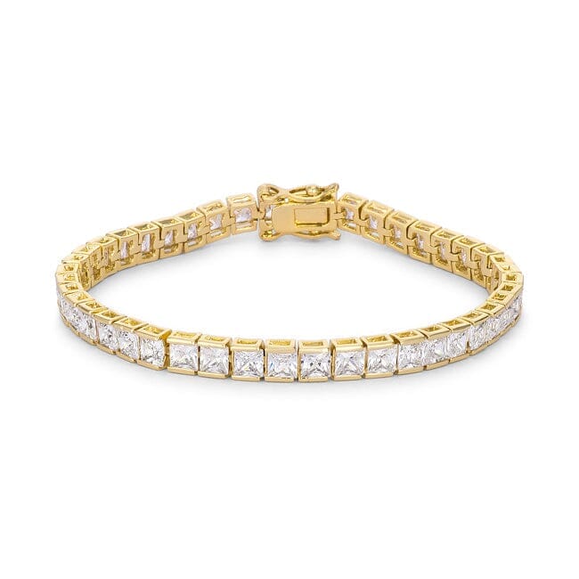 Princess Cut Cubic Zirconia Gold Tone Tennis Bracelet Bracelets Das Juwel 