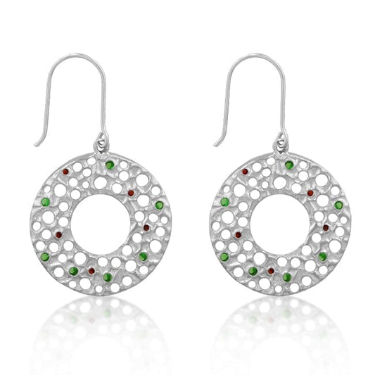 Red and Green Earrings Earrings Das Juwel 