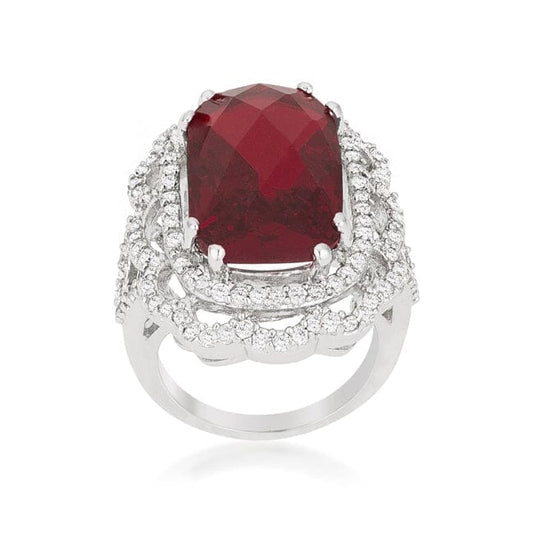 Red Cocktail Crest Ring Rings  