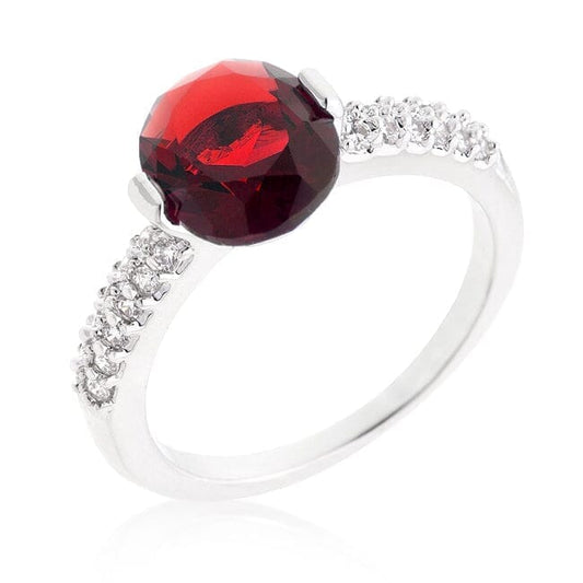 Red Oval Cubic Zirconia Engagement Ring Rings  