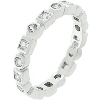 Rhodium Plated Eternity Stackable Band Rings Das Juwel 