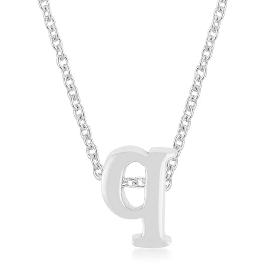 Rhodium Plated Finish Initial Q Pendant Pendants Das Juwel 