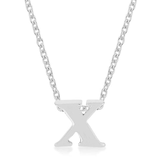 Rhodium Plated Finish Initial X Pendant Pendants Das Juwel 