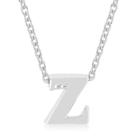 Rhodium Plated Finish Initial Z Pendant Pendants Das Juwel 