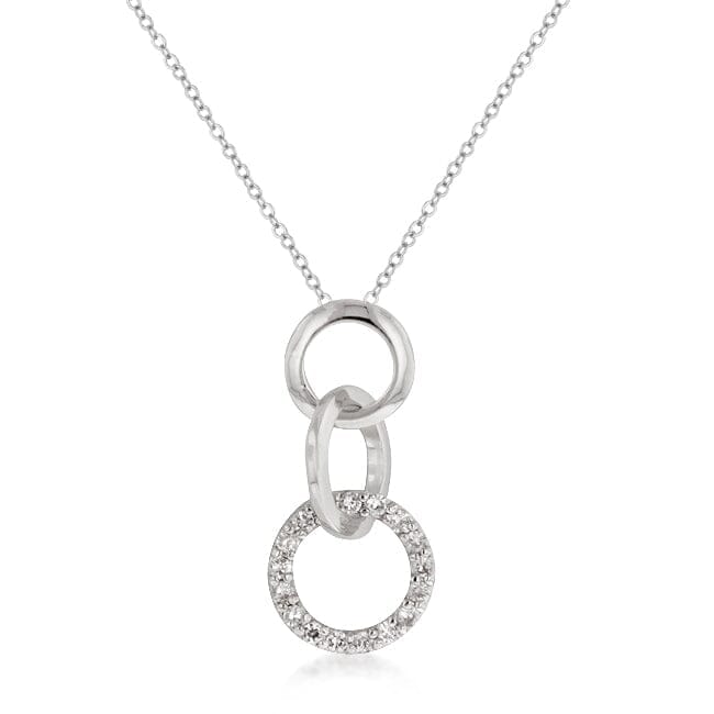 Rhodium Plated Finish Triplet Hoop Pendant Pendants Das Juwel 