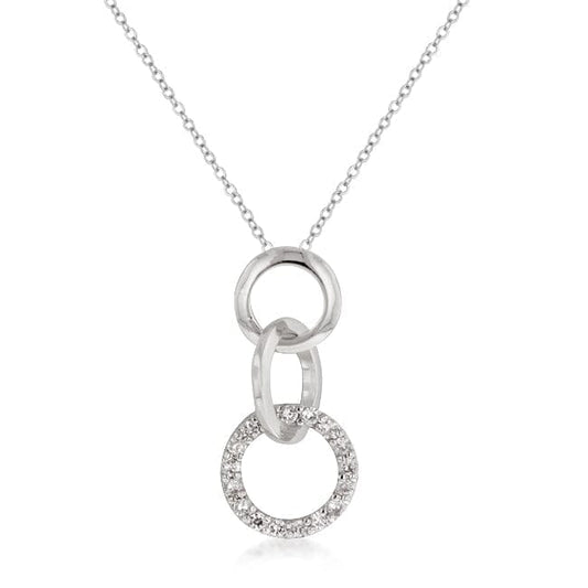 Rhodium Plated Finish Triplet Hoop Pendant  