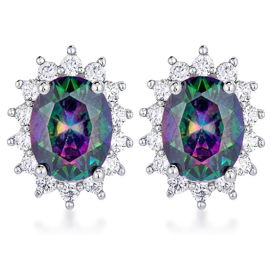 Rhodium Plated Mystic Petite Royal Oval  