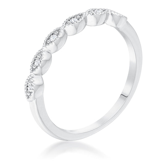 Rhodium Plated Sextus Marquise Delicate Stackable Ring Rings Das Juwel 