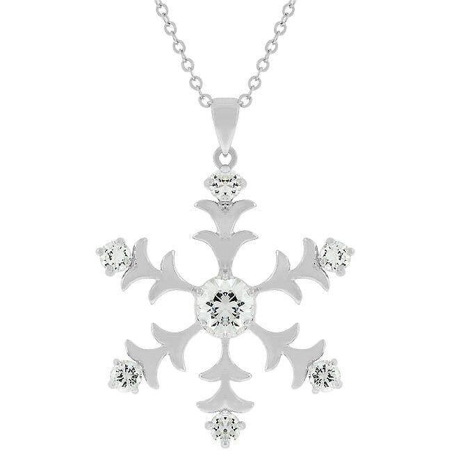 Rhodium Plated Snowflake Pendant Pendants Das Juwel 