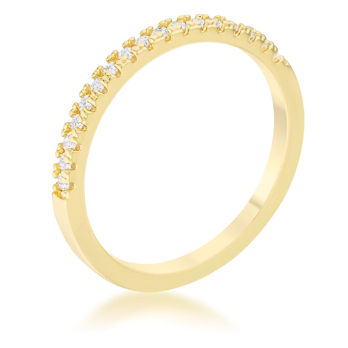 Rino 0.11ct Cubic Zirconia 14k Gold Delicate Band Ring Rings Das Juwel 