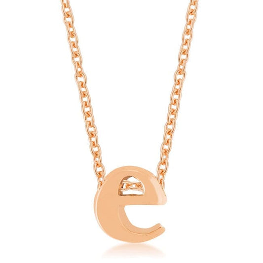 Rose Gold Finish Initial E Pendant Pendants Das Juwel 