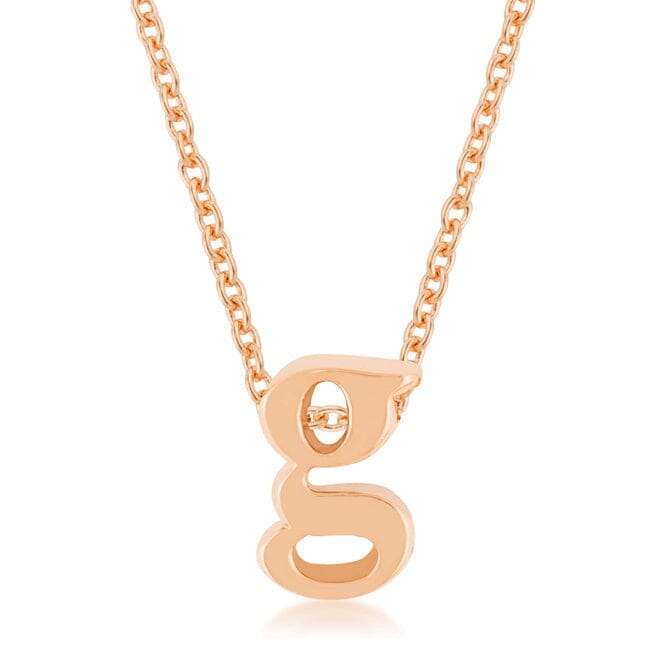 Rose Gold Finish Initial G Pendant Pendants Das Juwel 