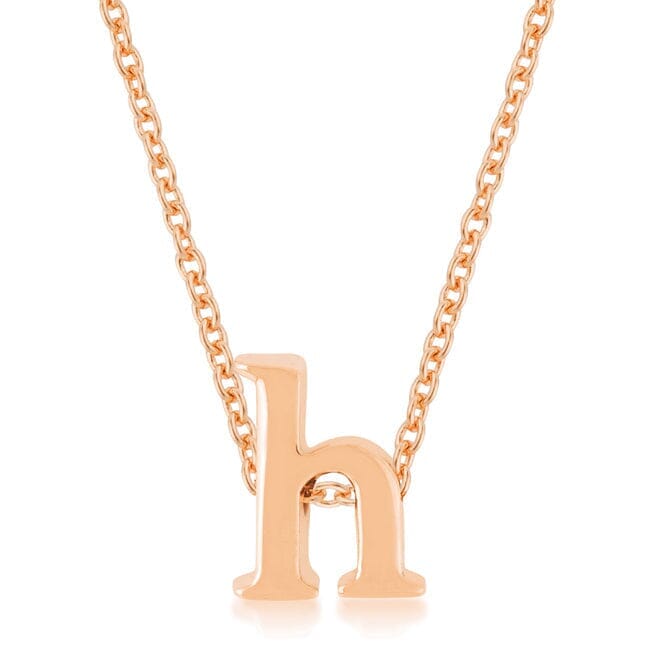 Rose Gold Finish Initial H Pendant Pendants Das Juwel 