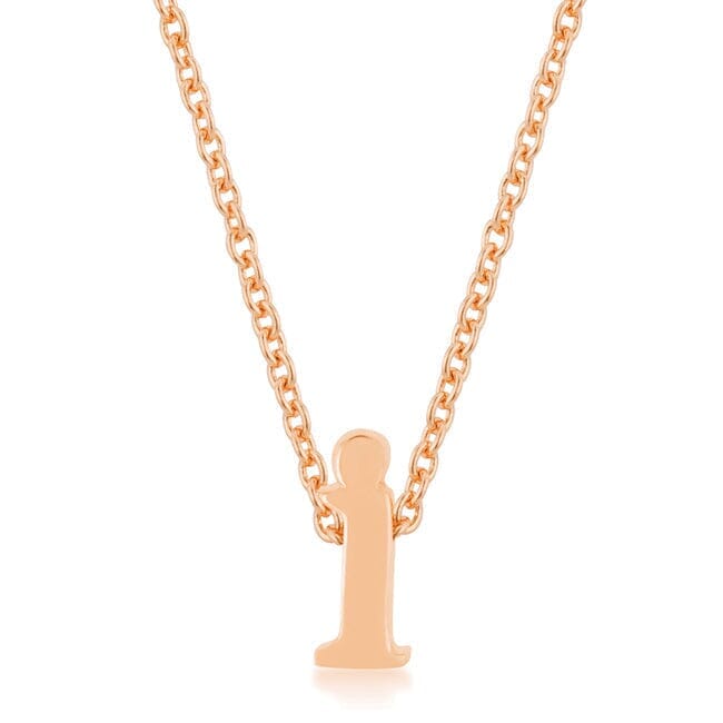 Rose Gold Finish Initial I Pendant Pendants Das Juwel 