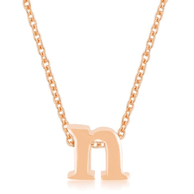 Rose Gold Finish Initial N Pendant Pendants Das Juwel 
