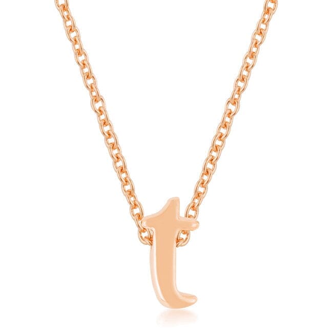 Rose Gold Finish Initial T Pendant Pendants Das Juwel 