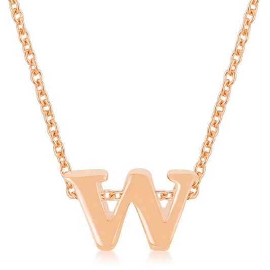 Rose Gold Finish Initial W Pendant Pendants Das Juwel 